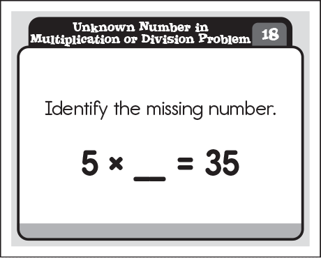 Unknown Number in Multiplication or Division Problem card