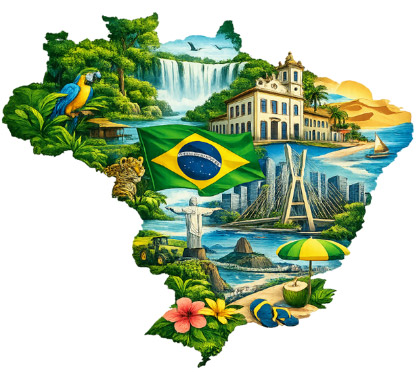 Collage of Brazilian landmarks